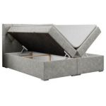 Łóżko kontynentalne ALDA 200x200 - H3 - jasnoszary, struktura