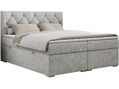 Łóżko kontynentalne ALDA 120x200 - H4 - jasnoszary, struktura