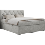 Łóżko kontynentalne ALDA 200x200 - H4 - jasnoszary, struktura