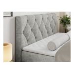 Łóżko kontynentalne ALDA 200x200 - H4 - jasnoszary, struktura