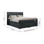 Łóżko kontynentalne ALDA 120x200 - H3 - ciemnoszary, struktura