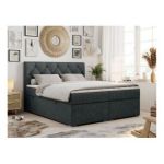 Łóżko kontynentalne ALDA 140x200 - H3 - ciemnoszary, struktura