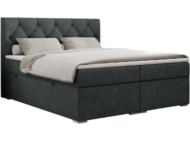 Łóżko kontynentalne ALDA 160x200 - H3 - ciemnoszary, struktura