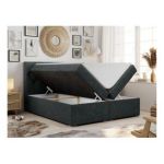 Łóżko kontynentalne ALDA 140x200 - H4 - ciemnoszary, struktura