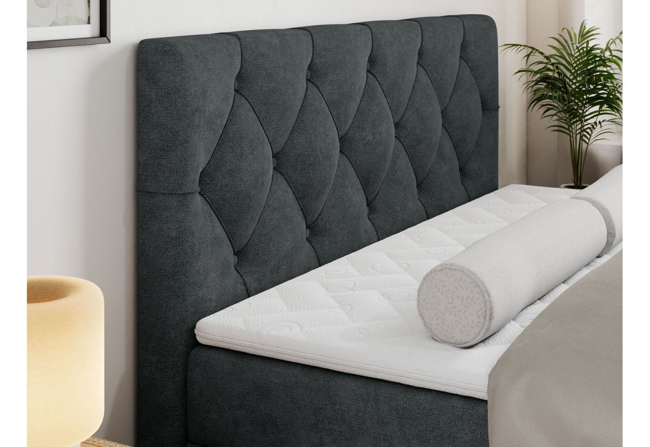 Łóżko kontynentalne ALDA 180x200 - H4 - ciemnoszary, struktura