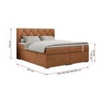 Łóżko kontynentalne ALDA 120x200 - H3 - pomarańczowy, struktura