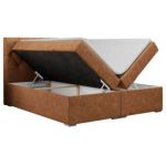 Łóżko kontynentalne ALDA 120x200 - H3 - pomarańczowy, struktura