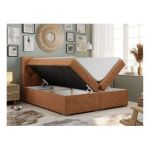 Łóżko kontynentalne ALDA 120x200 - H4 - pomarańczowy, struktura