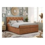 Łóżko kontynentalne ALDA 180x200 - H4 - pomarańczowy, struktura