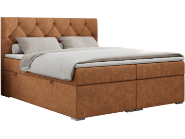 Łóżko kontynentalne ALDA 200x200 - H4 - pomarańczowy, struktura