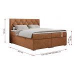 Łóżko kontynentalne ALDA 200x200 - H4 - pomarańczowy, struktura