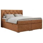 Łóżko kontynentalne ALDA 200x200 - H4 - pomarańczowy, struktura