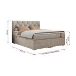 Łóżko kontynentalne ALDA 120x200 - H3 - beżowy, struktura