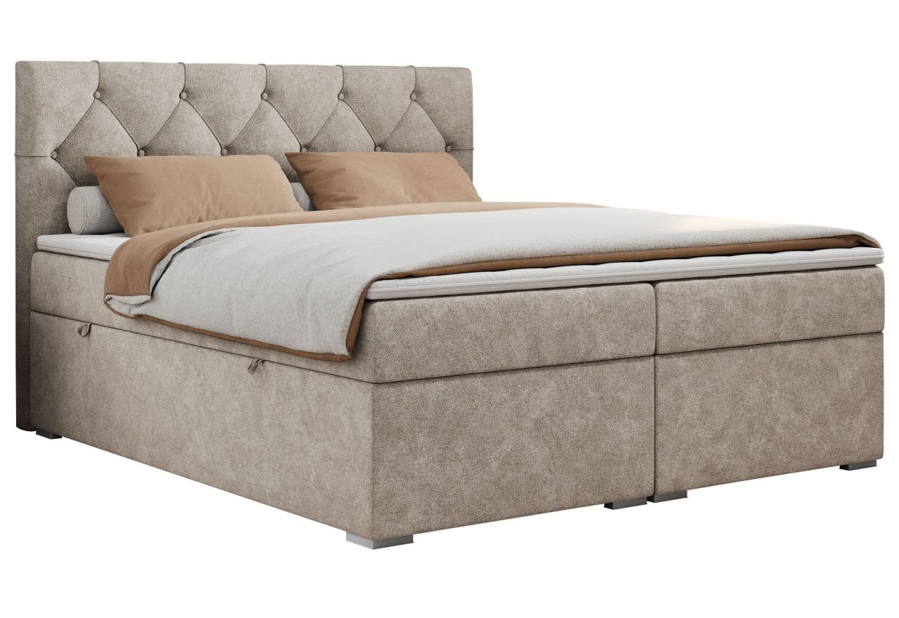 Łóżko kontynentalne ALDA 120x200 - H3 - beżowy, struktura