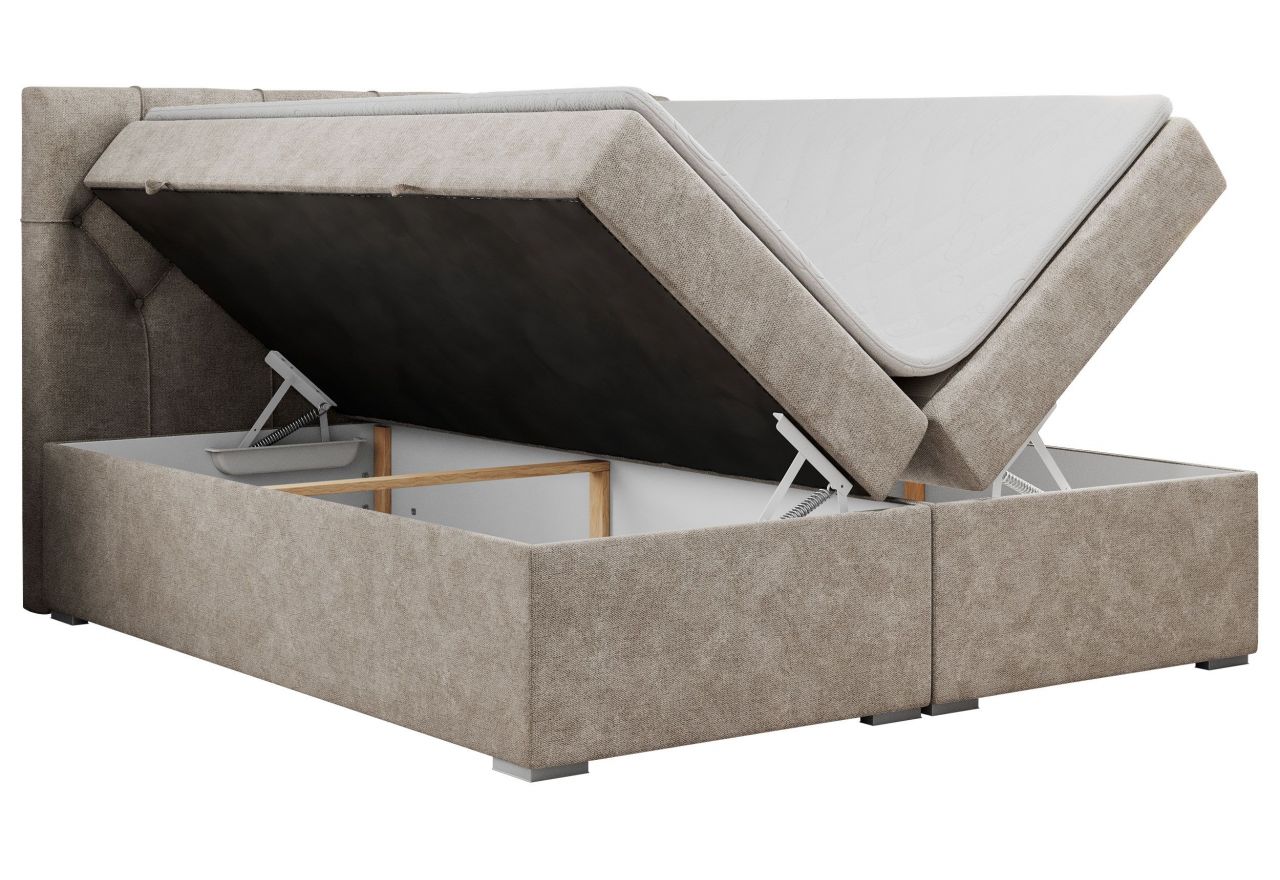 Łóżko kontynentalne ALDA 120x200 - H3 - beżowy, struktura