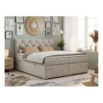 Łóżko kontynentalne ALDA 200x200 - H3 - beżowy, struktura