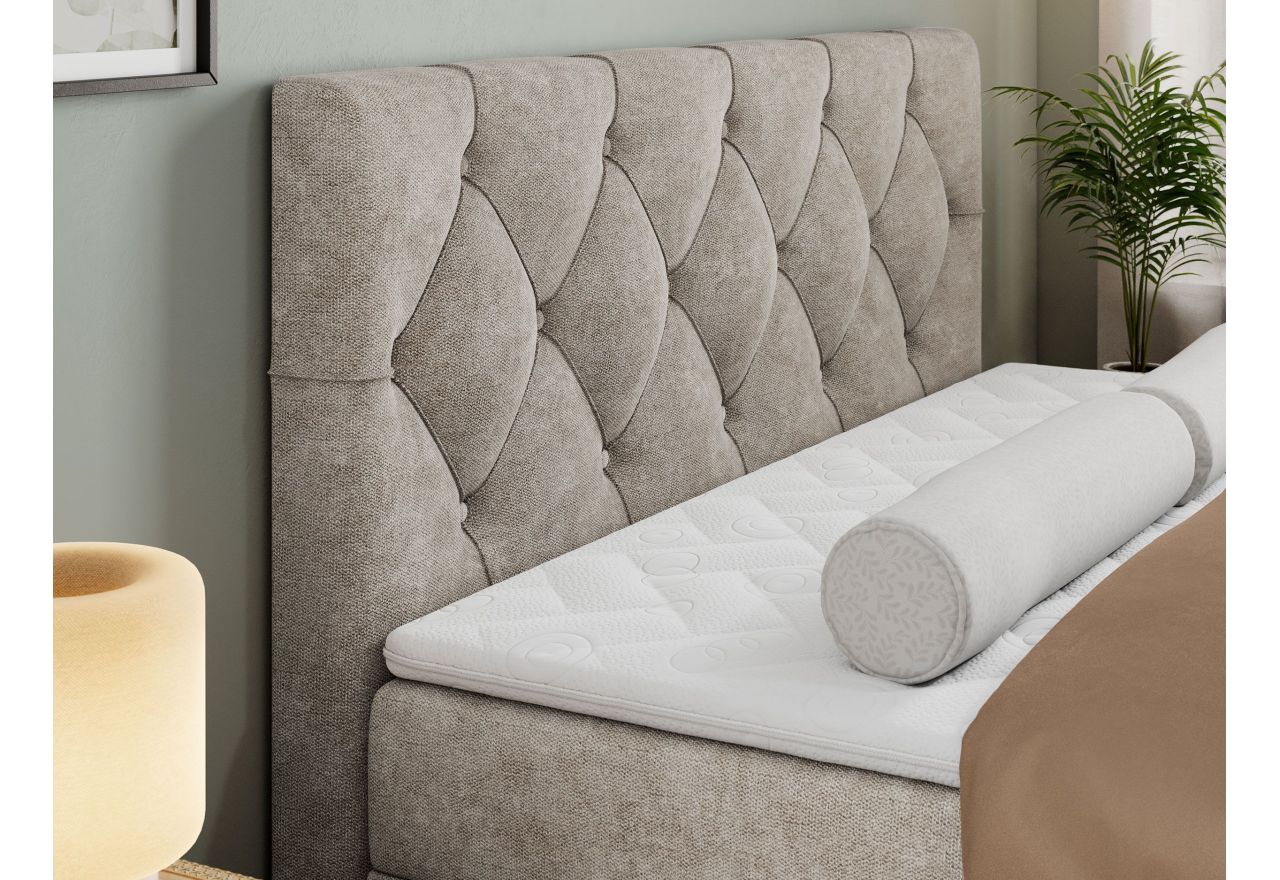 Łóżko kontynentalne ALDA 200x200 - H3 - beżowy, struktura