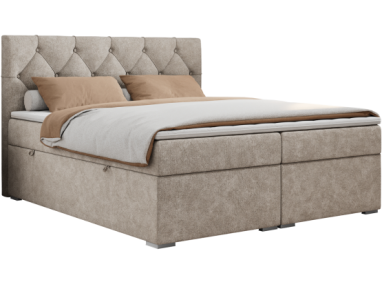 Łóżko kontynentalne ALDA 160x200 - H4 - beżowy, struktura