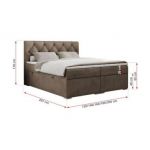 Łóżko kontynentalne ALDA 120x200 - H3 - brązowy, welwet