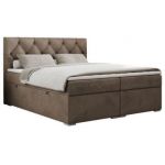 Łóżko kontynentalne ALDA 120x200 - H3 - brązowy, welwet