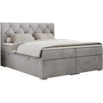 Łóżko kontynentalne ALDA 180x200 - H3 - jasnoszary, welwet