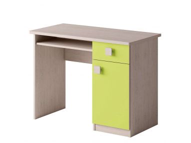 Nowoczesne biurko z zielonym akcentem do pokoju dziecka - TUNGA Dąb Santana / Zielony