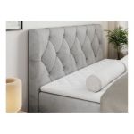 Łóżko kontynentalne ALDA 200x200 - H4 - jasnoszary, welwet