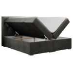 Łóżko kontynentalne ALDA 120x200 - H4 - ciemnoszary, welwet