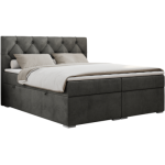 Łóżko kontynentalne ALDA 200x200 - H4 - ciemnoszary, welwet