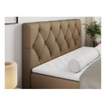 Łóżko kontynentalne ALDA 140x200 - H3 - brązowy, ekoskóra