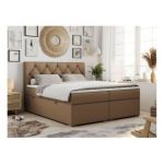 Łóżko kontynentalne ALDA 180x200 - H3 - brązowy, ekoskóra