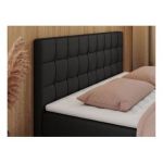 Łóżko kontynentalne CARMEN 180x200 - H3 - czarny, ekoskóra