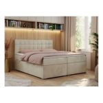 Łóżko kontynentalne CARMEN 120x200 - H3 - beżowy, welwet