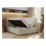 Łóżko kontynentalne CARMEN 200x200 - H3 - beżowy, welwet