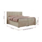 Łóżko kontynentalne CARMEN 120x200 - H4 - beżowy, welwet