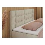 Łóżko kontynentalne CARMEN 120x200 - H4 - beżowy, welwet