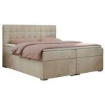 Łóżko kontynentalne CARMEN 120x200 - H4 - beżowy, welwet