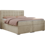 Łóżko kontynentalne CARMEN 140x200 - H4 - beżowy, welwet