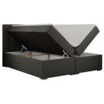 Łóżko kontynentalne CARMEN 140x200 - H3 - ciemnoszary, ekoskóra