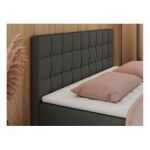 Łóżko kontynentalne CARMEN 160x200 - H3 - ciemnoszary, ekoskóra