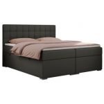 Łóżko kontynentalne CARMEN 160x200 - H3 - ciemnoszary, ekoskóra