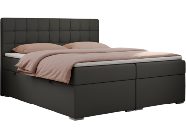 Łóżko kontynentalne CARMEN 180x200 - H3 - ciemnoszary, ekoskóra