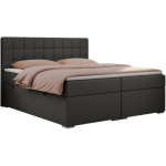 Łóżko kontynentalne CARMEN 160x200 - H4 - ciemnoszary, ekoskóra