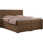 Łóżko kontynentalne CARMEN 120x200 - H4 - brązowy, ekoskóra