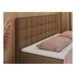 Łóżko kontynentalne CARMEN 180x200 - H4 - brązowy, ekoskóra