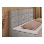 Łóżko kontynentalne CARMEN 200x200 - H3 - jasnoszary, struktura