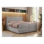 Łóżko kontynentalne CARMEN 120x200 - H4 - jasnoszary, struktura