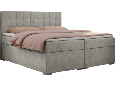 Łóżko kontynentalne CARMEN 140x200 - H4 - jasnoszary, struktura