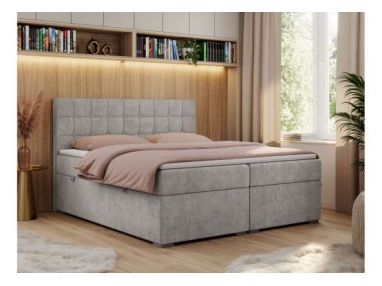 Łóżko kontynentalne CARMEN 180x200 - H4 - jasnoszary, struktura