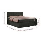 Łóżko kontynentalne CARMEN 180x200 - H3 - ciemnoszary, struktura